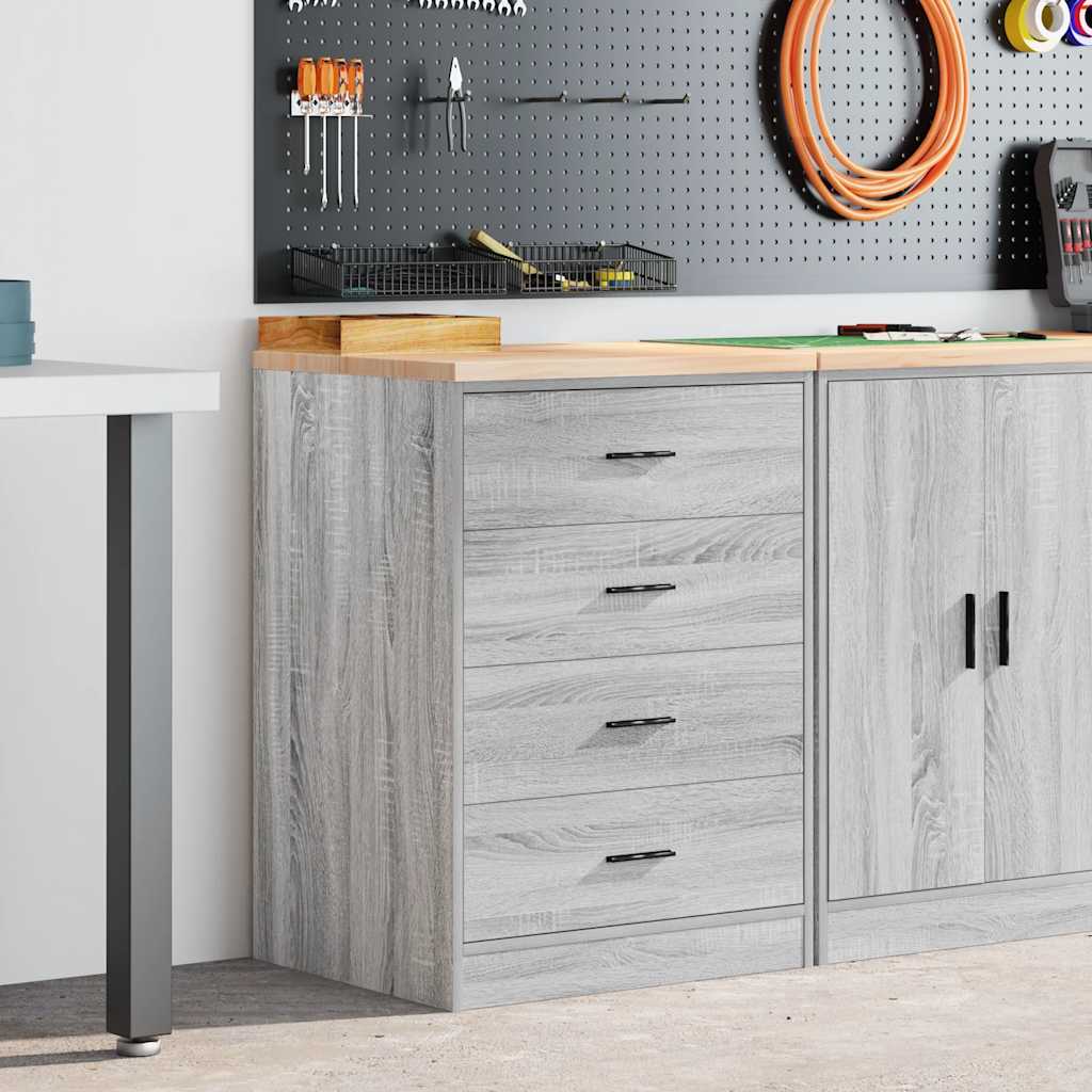 Vidaxx Garagenschrank 60x51x85 cm massives Kiefernholz grau Sonoma