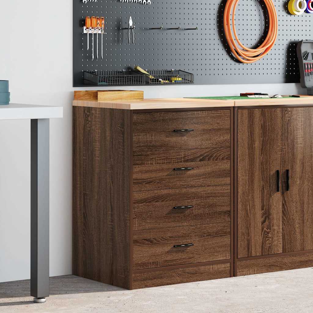 Vidaxx Garagenschrank 60x51x85 cm massives Kiefernholz, braune Eiche