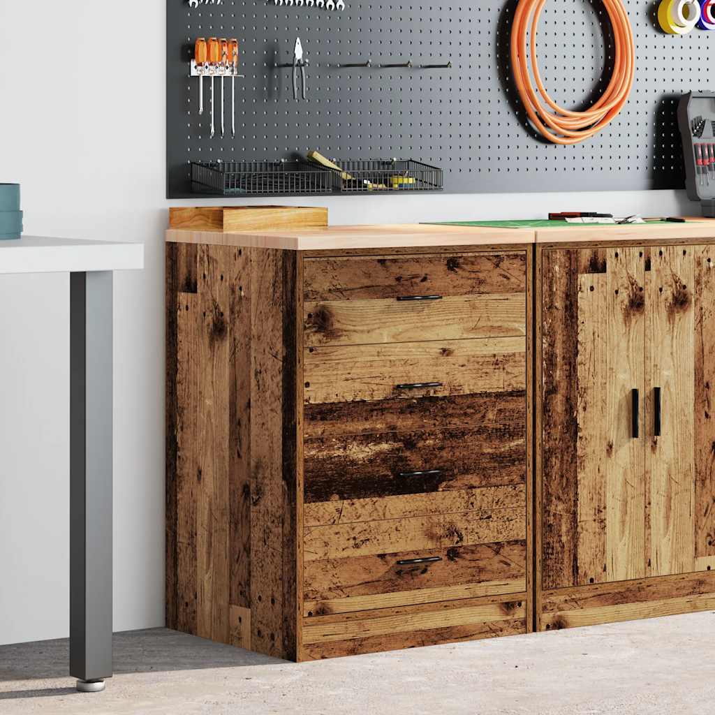 Vidaxx Garagenschrank 60x51x85 cm Kiefer massiv Altholz