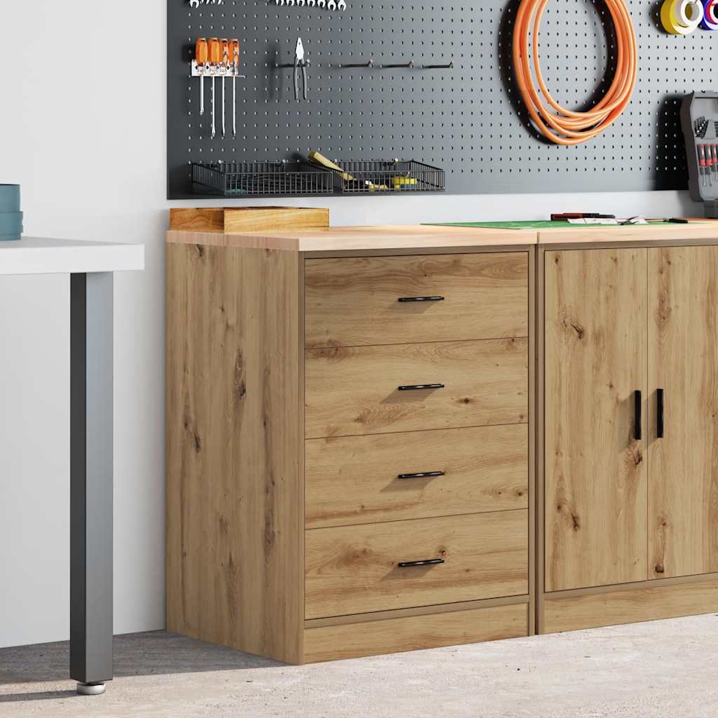 Vidaxx Garagenschrank 60x51x85 cm massives Kiefernholz Artisan Eiche gefärbt