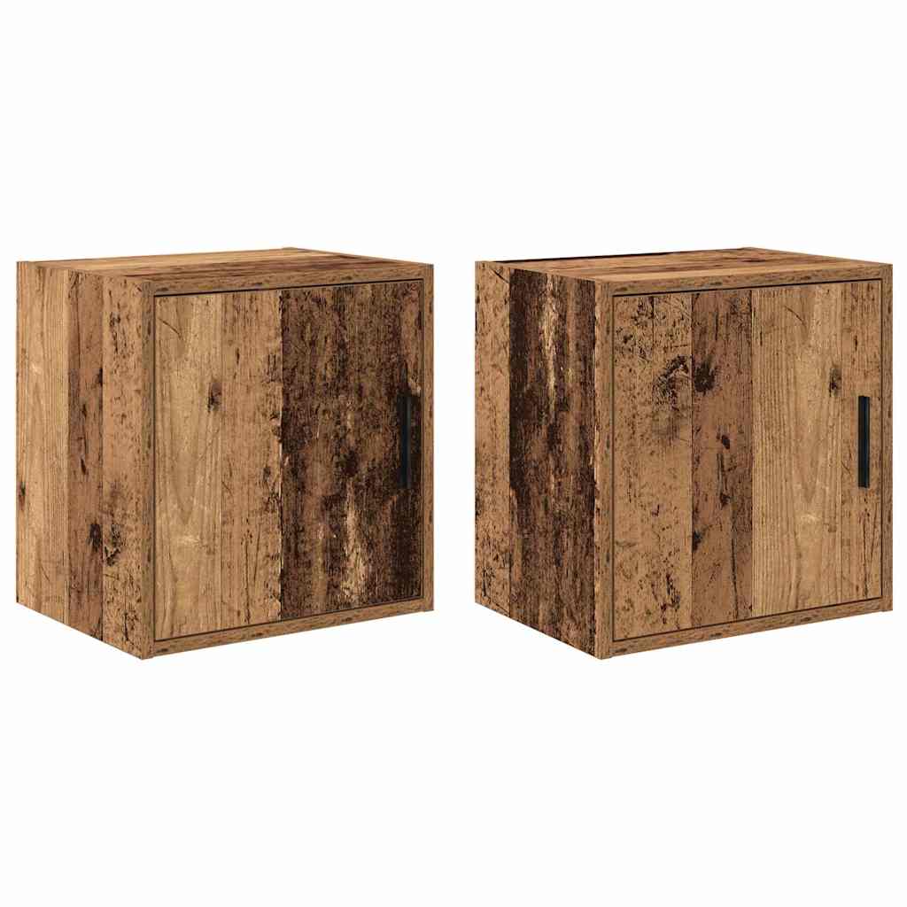 VidaXL Garagen-Wandschränke 2 Stk. verarbeitetes Holz, Altholz