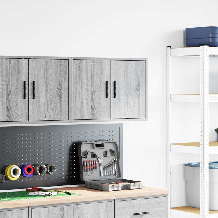 VidaXL Garagenwandschrank aus Holz, grau Sonoma