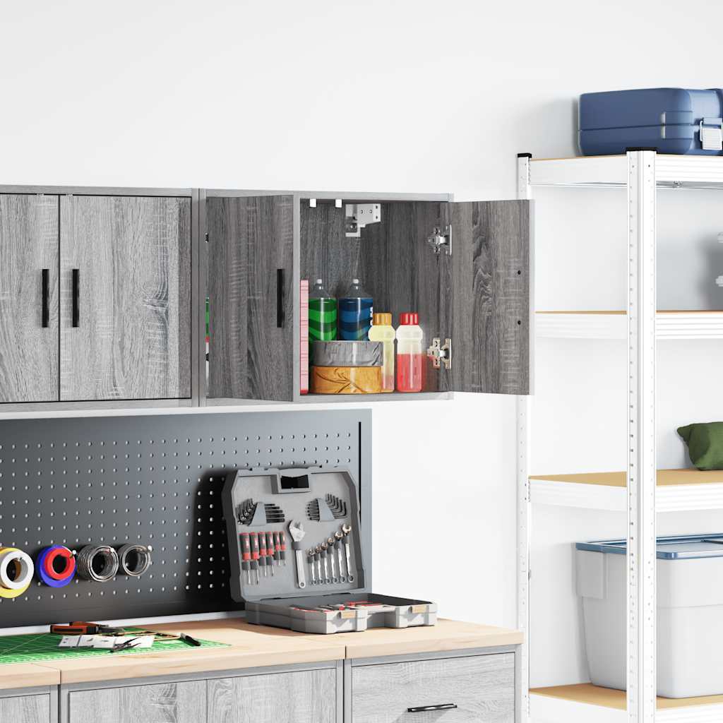 VidaXL Garagenwandschrank aus Holz, grau Sonoma