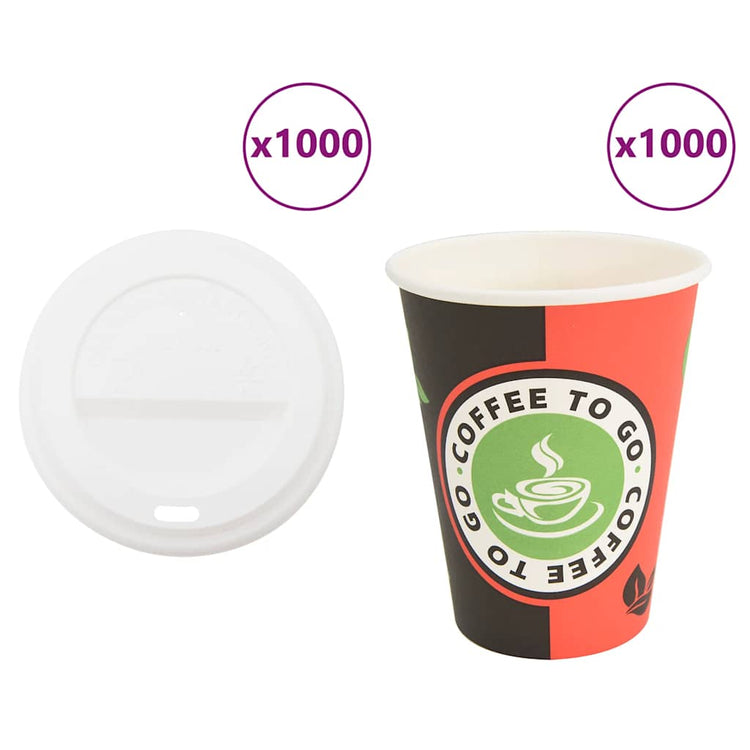 VidaXL Papierkaffeetassen mit Deckel 1000 Stück 4oz 100 ml