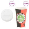 VidaXL Papierkaffeetassen mit Deckel 1000 Stück 16oz 400 ml