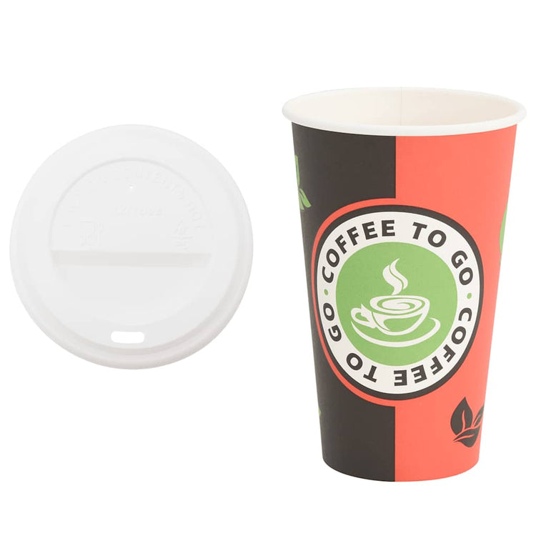 VidaXL Papierkaffeetassen mit Deckel 1000 Stück 16oz 400 ml