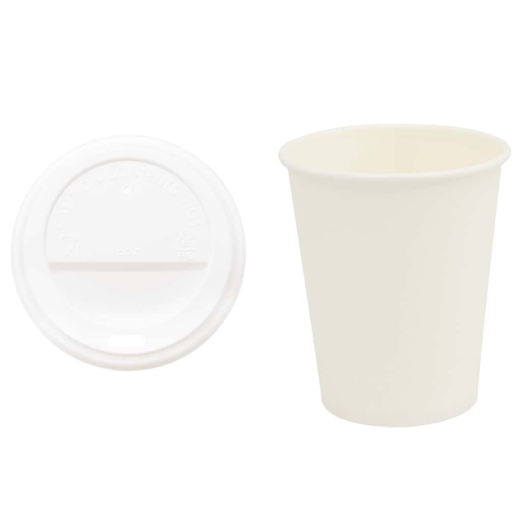 VidaXL Papierkaffeetassen mit Deckel 1000 Stück 8oz 200 ml