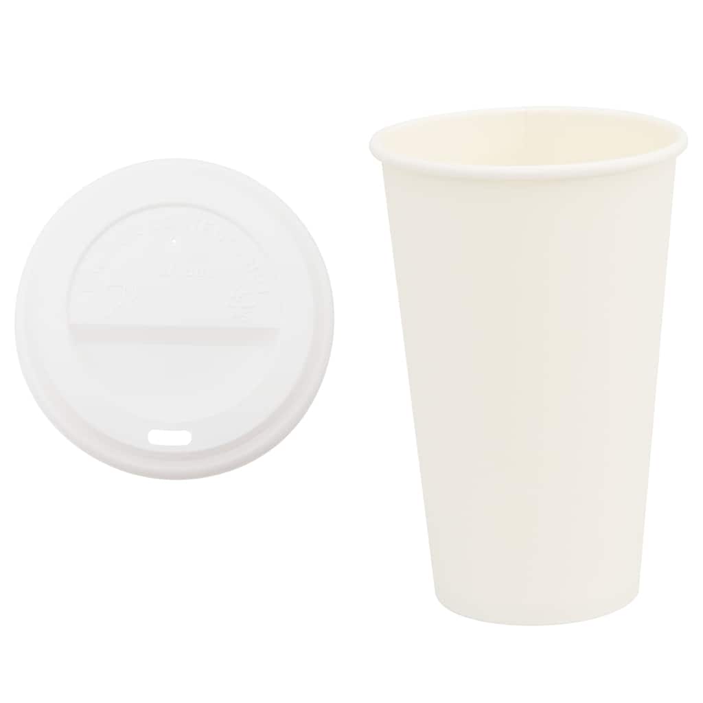 VidaXL Papierkaffeetassen mit Deckel 1000 Stück 16oz 400 ml