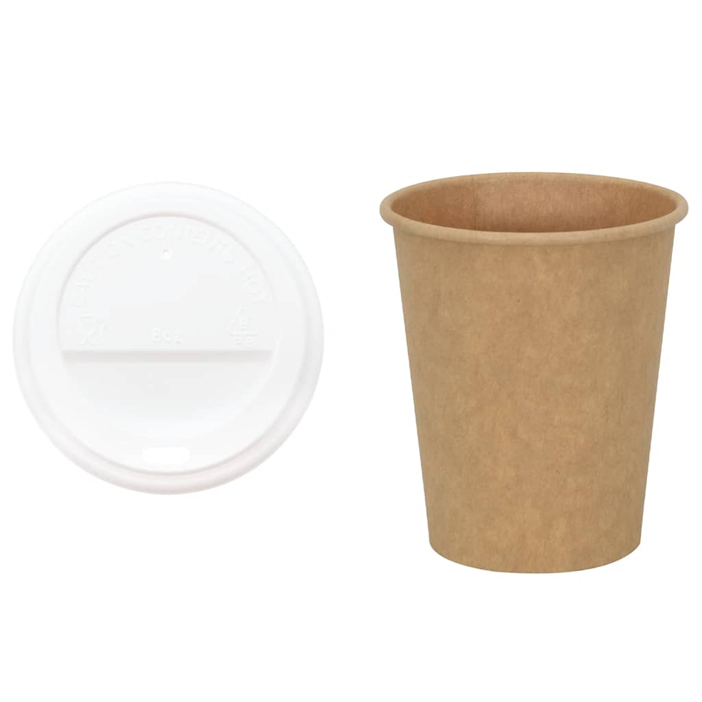 VidaXL Papierkaffeetassen mit Deckel 1000 Stück 8oz 200 ml
