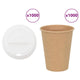 Vidaxxl Papierkaffeetassen mit Deckel 1000 Stück 12oz 300 ml
