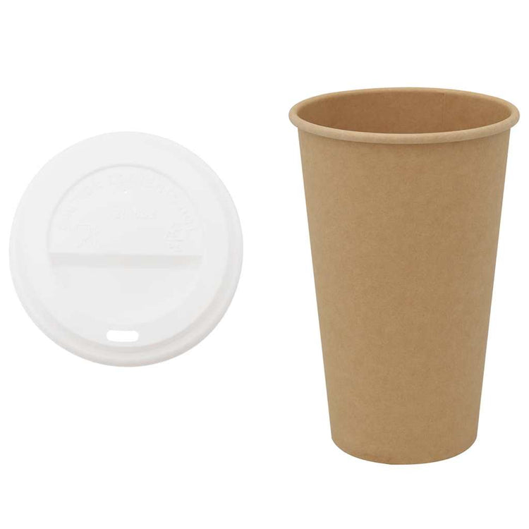 VidaXL Papierkaffeetassen mit Deckel 1000 Stück 16oz 400 ml