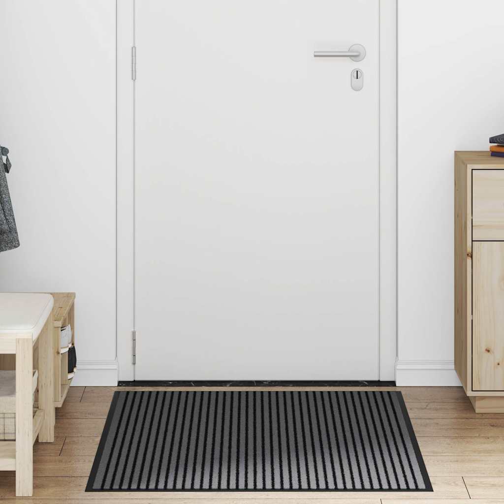 Vidaxx Fußmatte 90x120 cm gestreift schwarz und grau