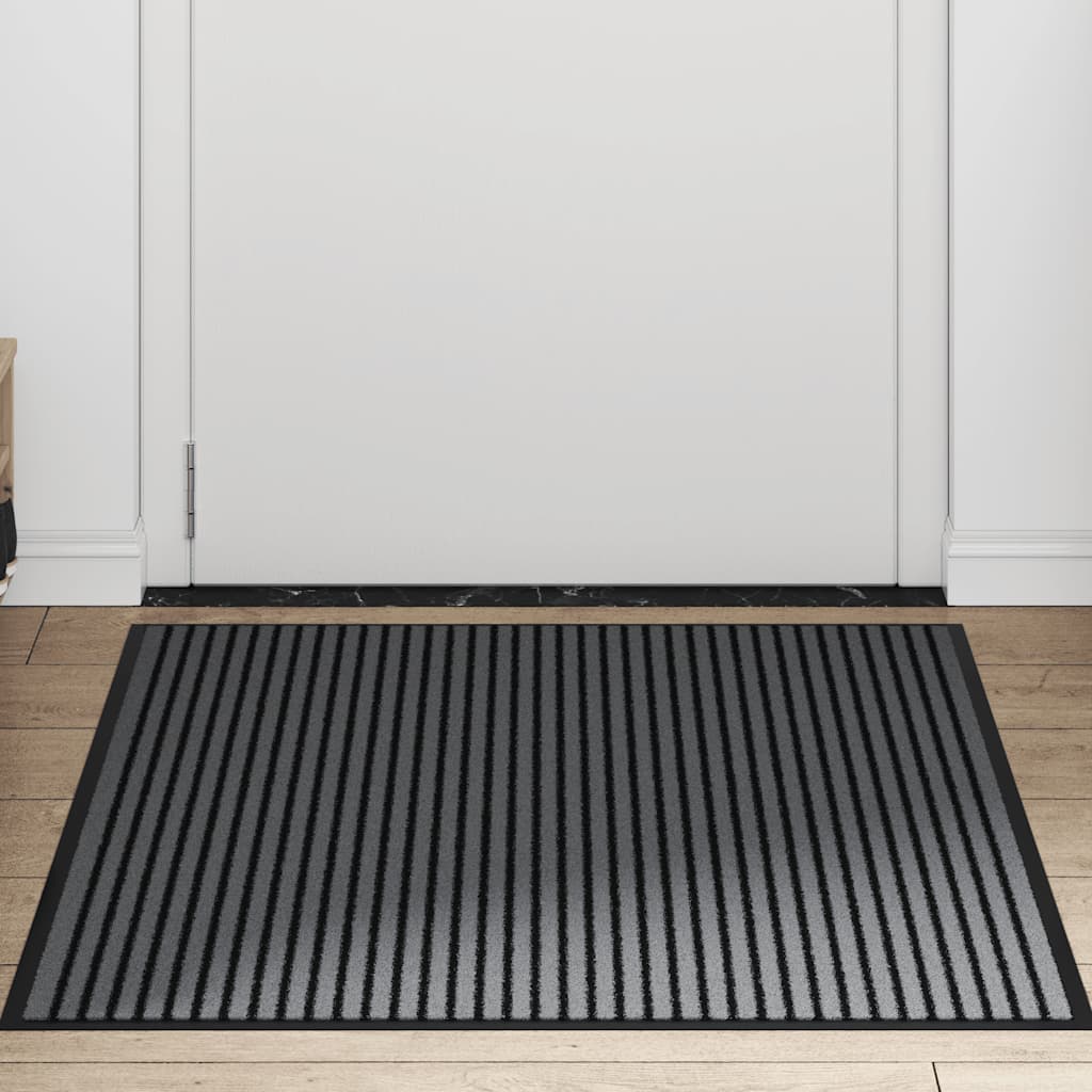 Vidaxx Fußmatte 90x120 cm gestreift schwarz und grau