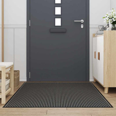 Vidaxx Fußmatte 115x200 cm Streifen schwarz und grau