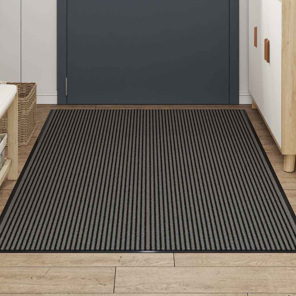 Vidaxx Fußmatte 115x200 cm Streifen schwarz und grau