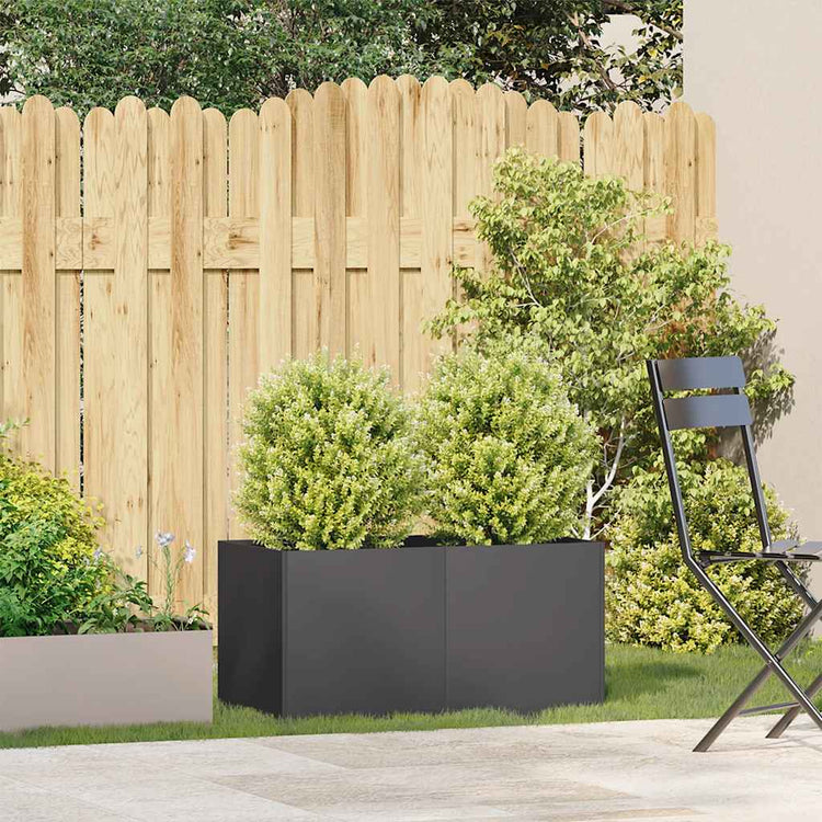 Vidaxx Pflanzgefäß 80x40x40 cm kaltgewalzter Stahl schwarz