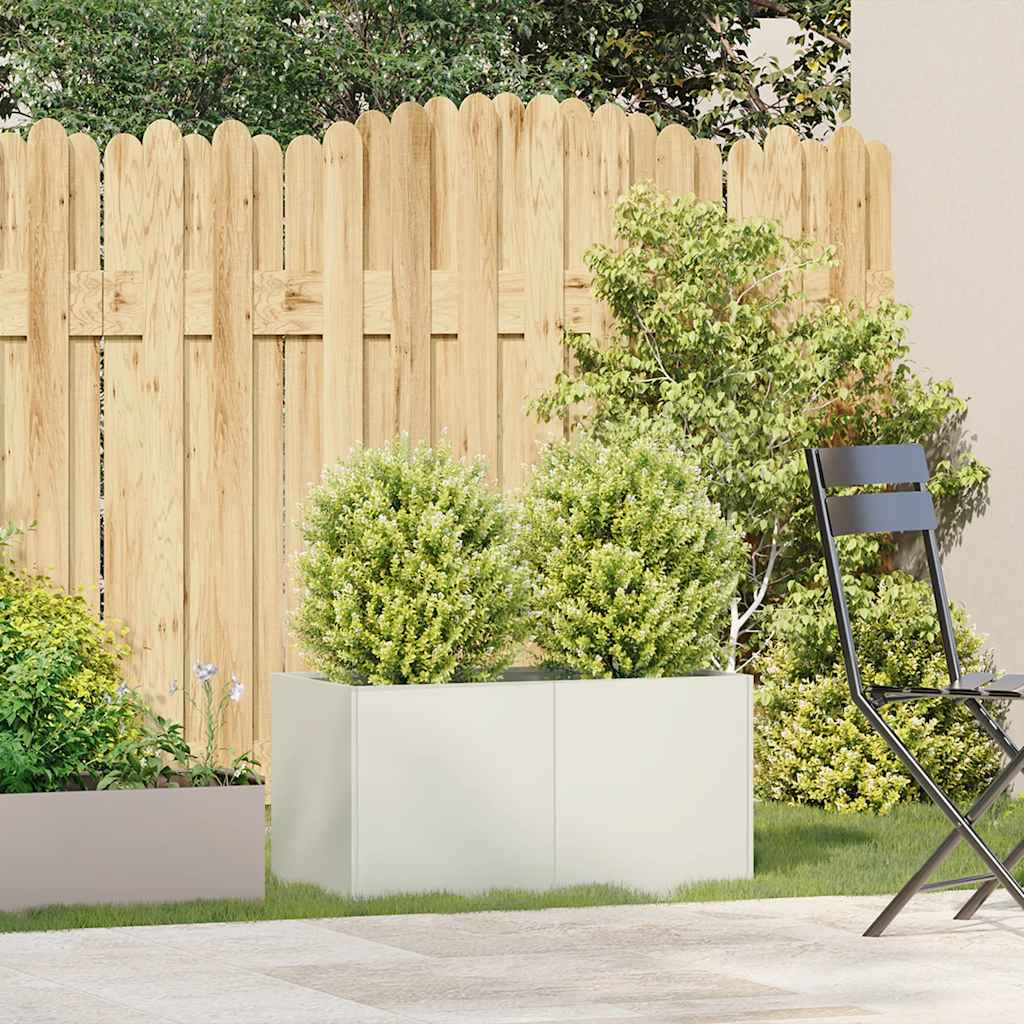 Vidaxx Pflanzgefäß 80x40x40 cm kaltgewalzter Stahl weiß