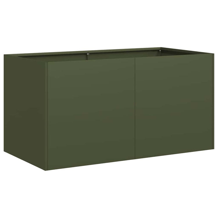 Vidaxx Pflanzgefäß 80x40x40 cm kaltgewalzter Stahl olivgrün