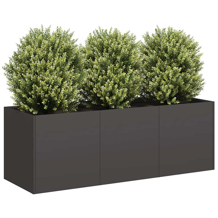 Vidaxx Pflanzgefäß schwarz 120x40x40 cm kaltgewalzter Stahl