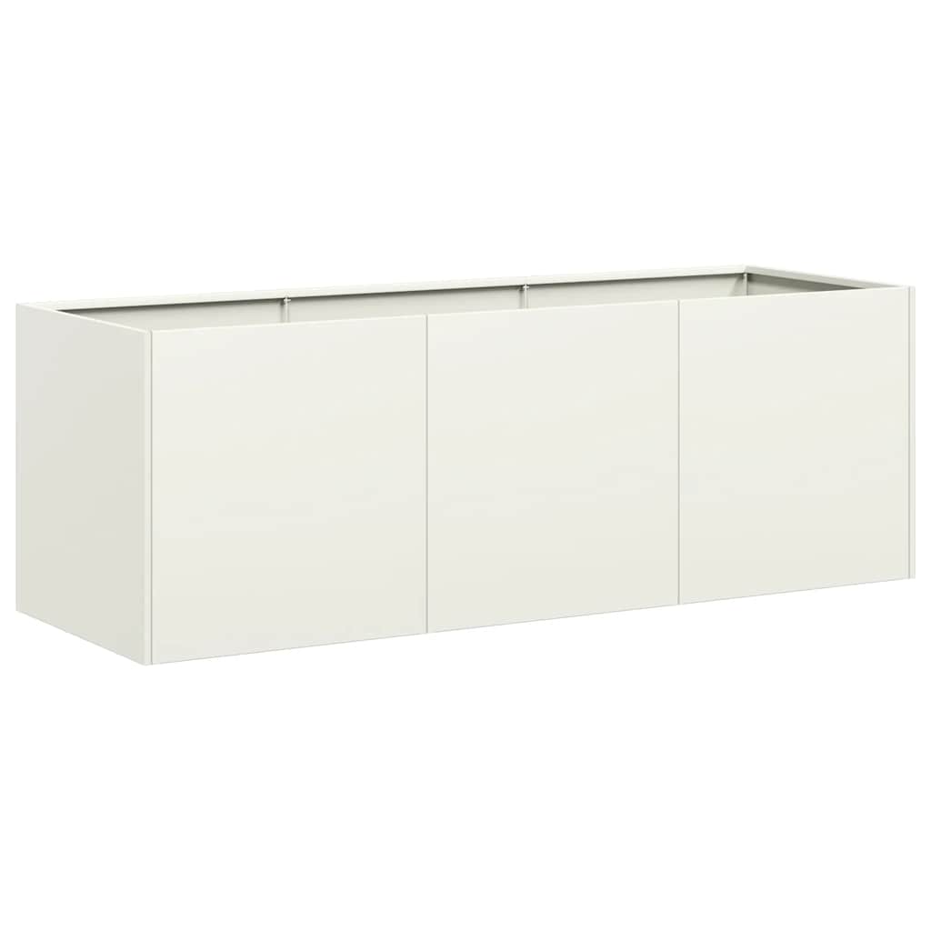 Vidaxx Pflanzgefäß 120x40x40 cm kaltgewalzter Stahl weiß