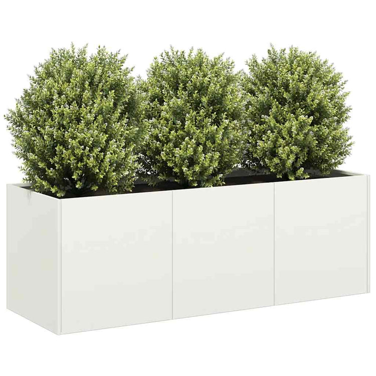 Vidaxx Pflanzgefäß 120x40x40 cm kaltgewalzter Stahl weiß