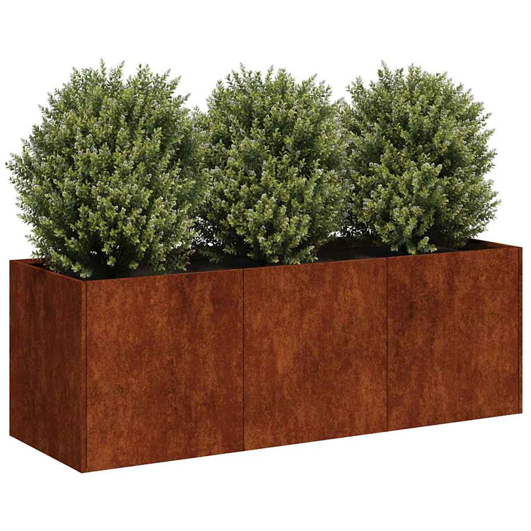 Vidaxx Pflanzgefäß rostig 120x40x40 cm wetterfester Stahl