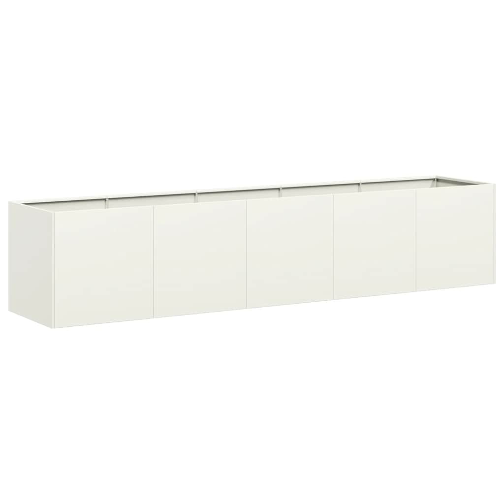Vidaxx Pflanzgefäß 200x40x40 cm kaltgewalzter Stahl weiß