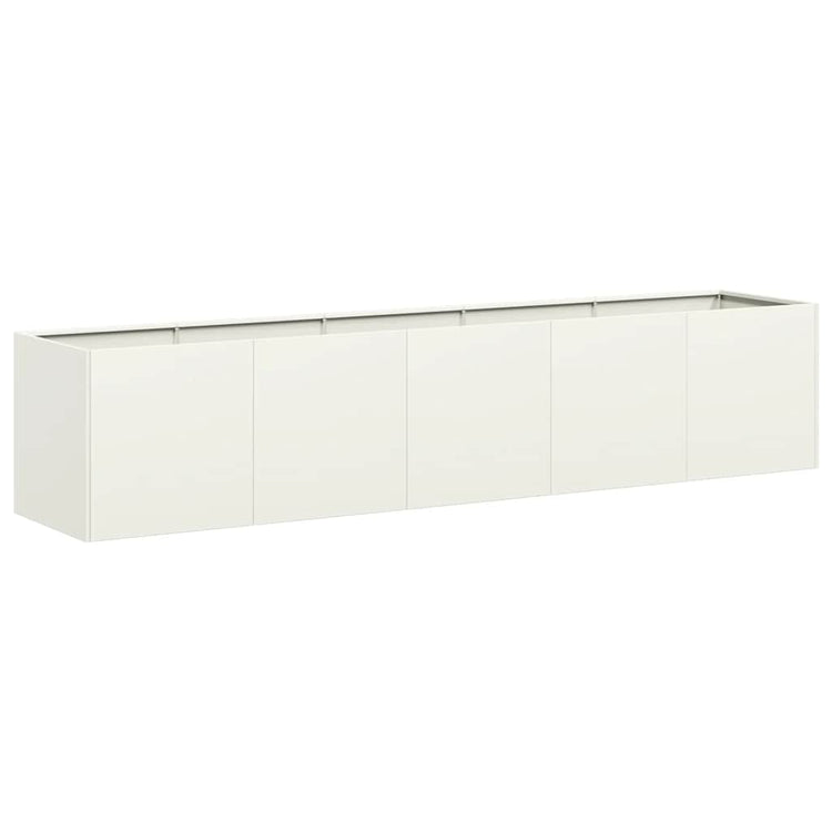 Vidaxx Pflanzgefäß 200x40x40 cm kaltgewalzter Stahl weiß