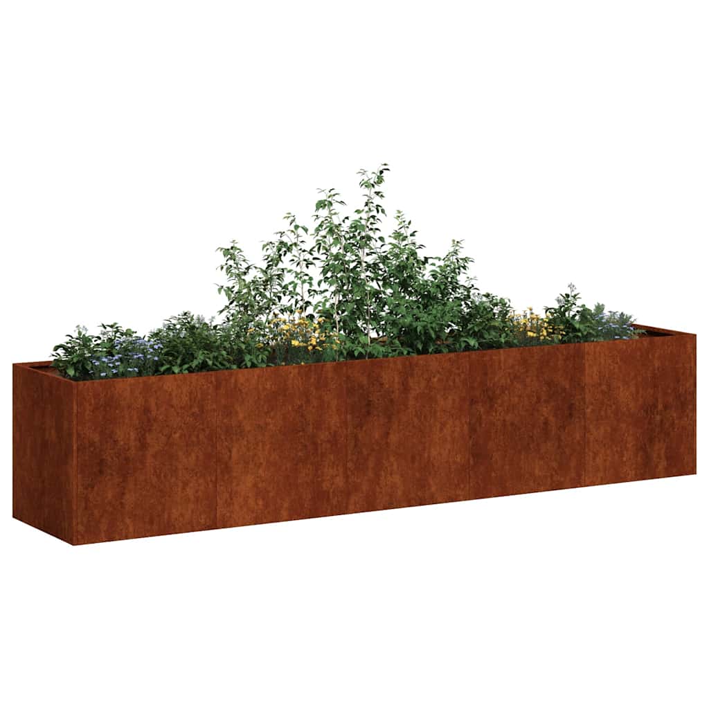 Vidaxx Pflanzgefäß rostig 200x40x40 cm wetterfester Stahl