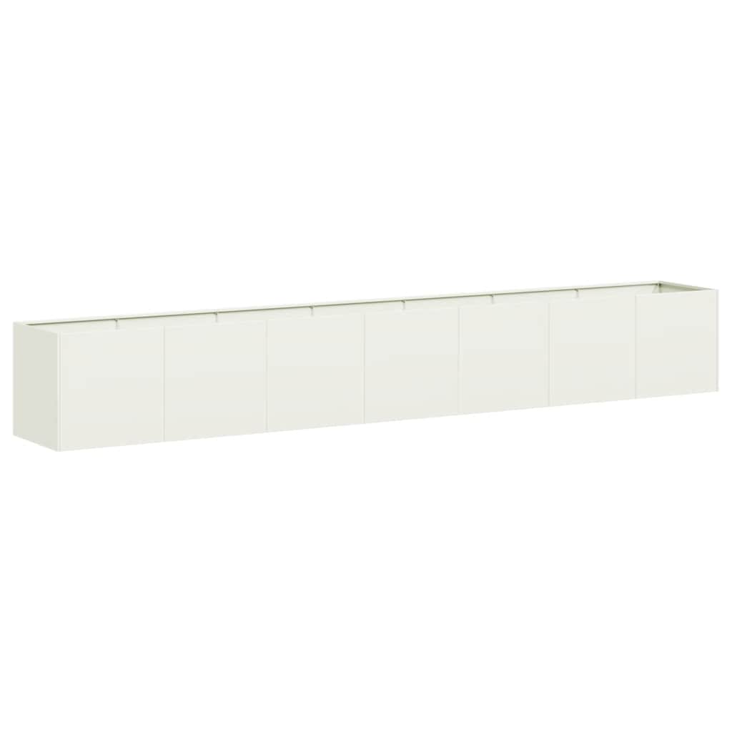 Vidaxx Pflanzgefäß 280x40x40 cm kaltgewalzter Stahl weiß