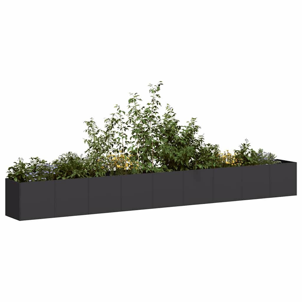 Vidaxx Pflanzgefäß 360x40x40 cm kaltgewalzter Stahl schwarz