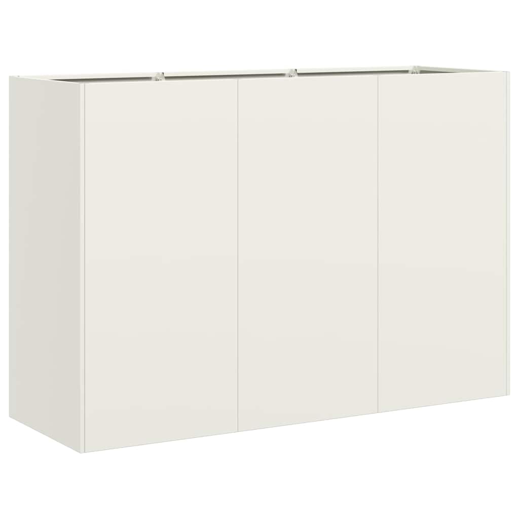 Vidaxx Pflanzgefäß 120x40x80 cm kaltgewalzter Stahl weiß