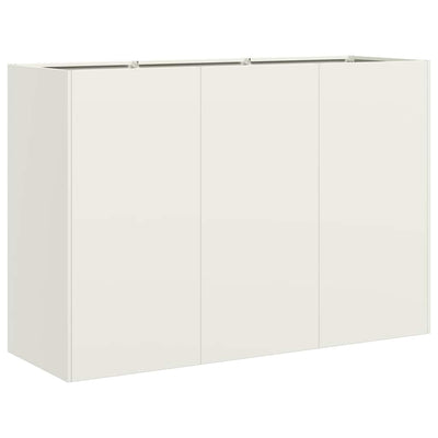 Vidaxx Pflanzgefäß 120x40x80 cm kaltgewalzter Stahl weiß