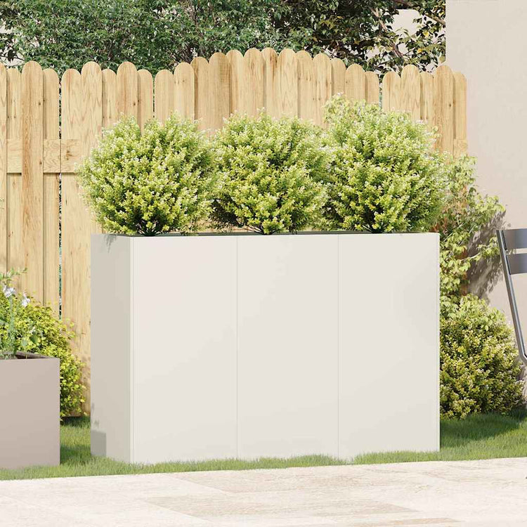 Vidaxx Pflanzgefäß 120x40x80 cm kaltgewalzter Stahl weiß