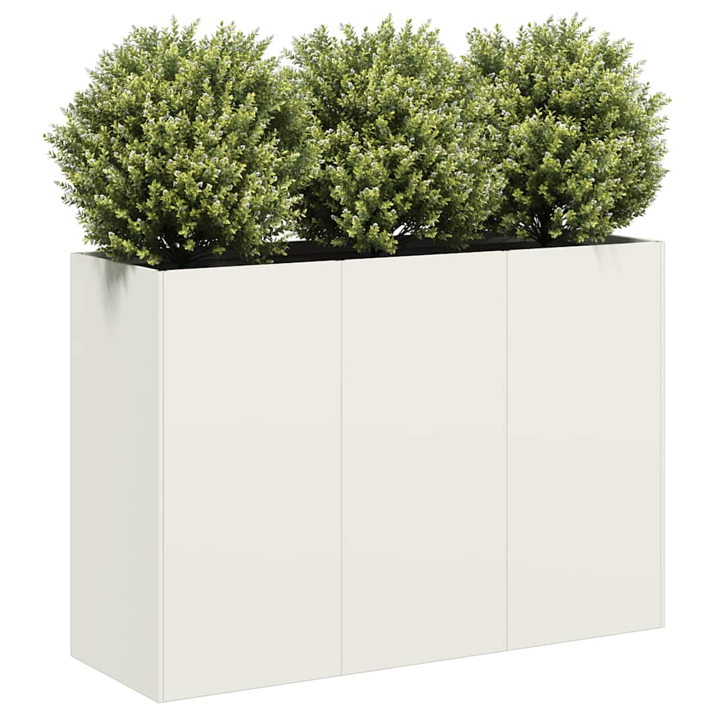 Vidaxx Pflanzgefäß 120x40x80 cm kaltgewalzter Stahl weiß