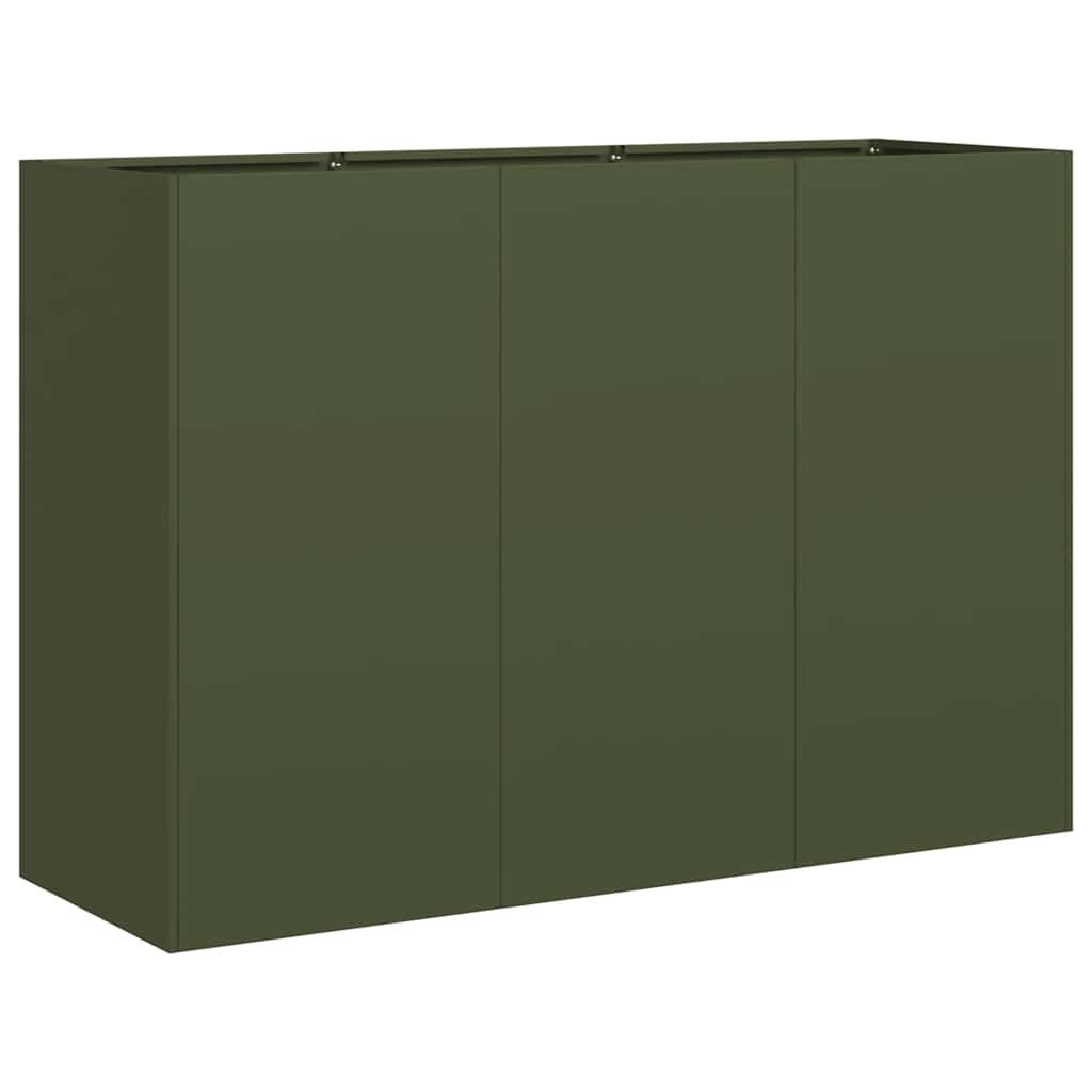 Vidaxx Pflanzgefäß 120x40x80 cm kaltgewalzter Stahl olivgrün