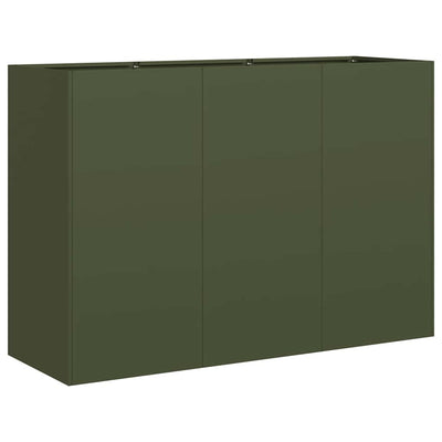 Vidaxx Pflanzgefäß 120x40x80 cm kaltgewalzter Stahl olivgrün
