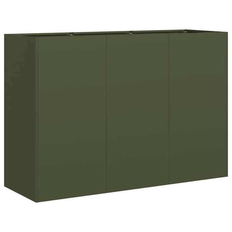 Vidaxx Pflanzgefäß 120x40x80 cm kaltgewalzter Stahl olivgrün