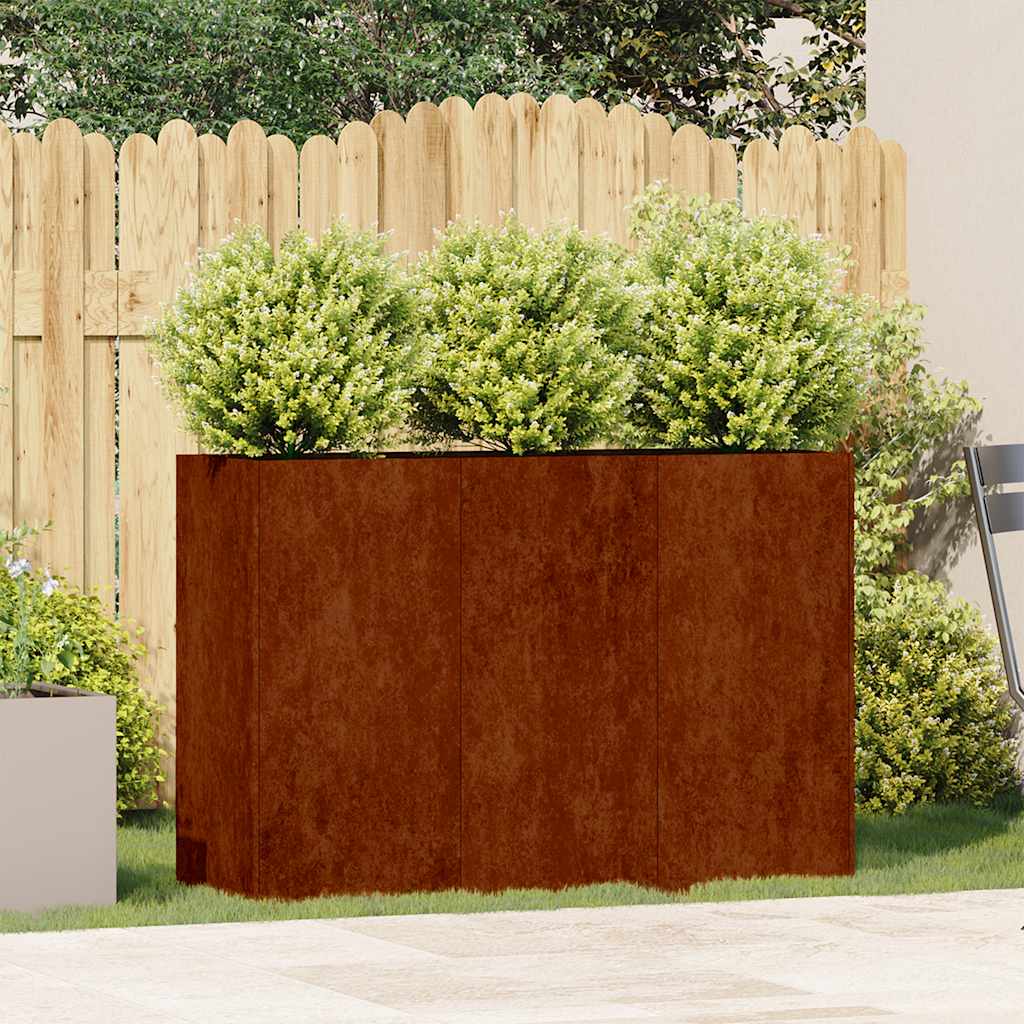 Vidaxx Pflanzgefäß rostig 120x40x80 cm wetterfester Stahl