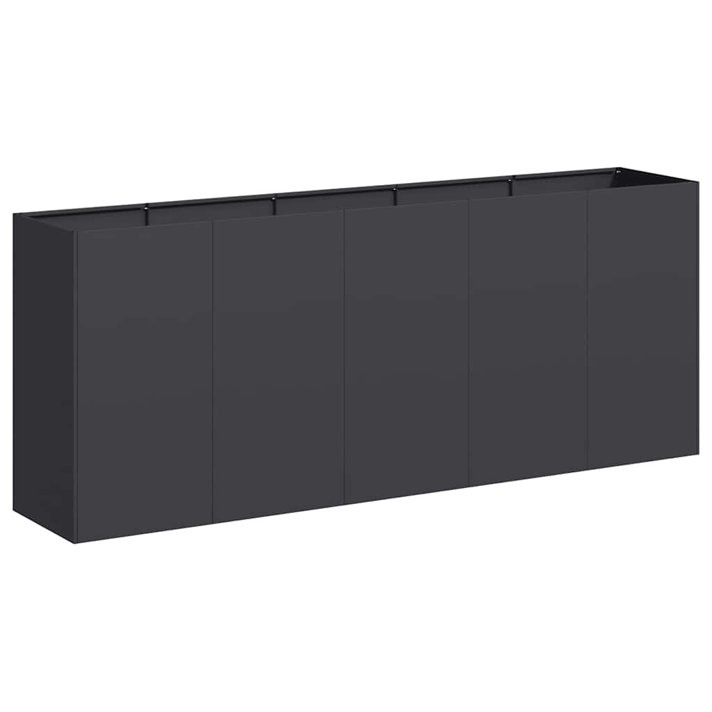 Vidaxx Pflanzgefäß 200x40x80 cm kaltgewalzter Stahl schwarz