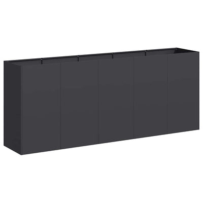 Vidaxx Pflanzgefäß 200x40x80 cm kaltgewalzter Stahl schwarz
