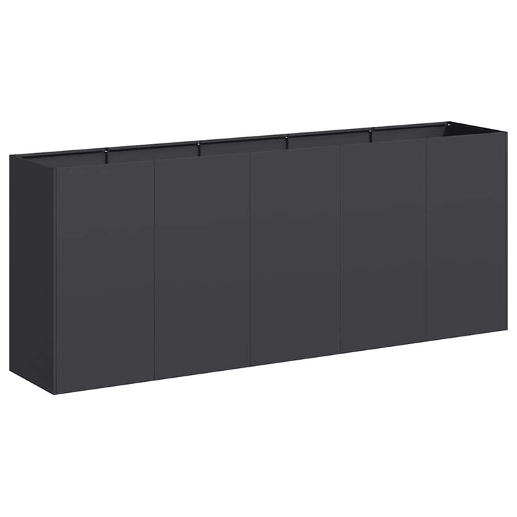 Vidaxx Pflanzgefäß 200x40x80 cm kaltgewalzter Stahl schwarz