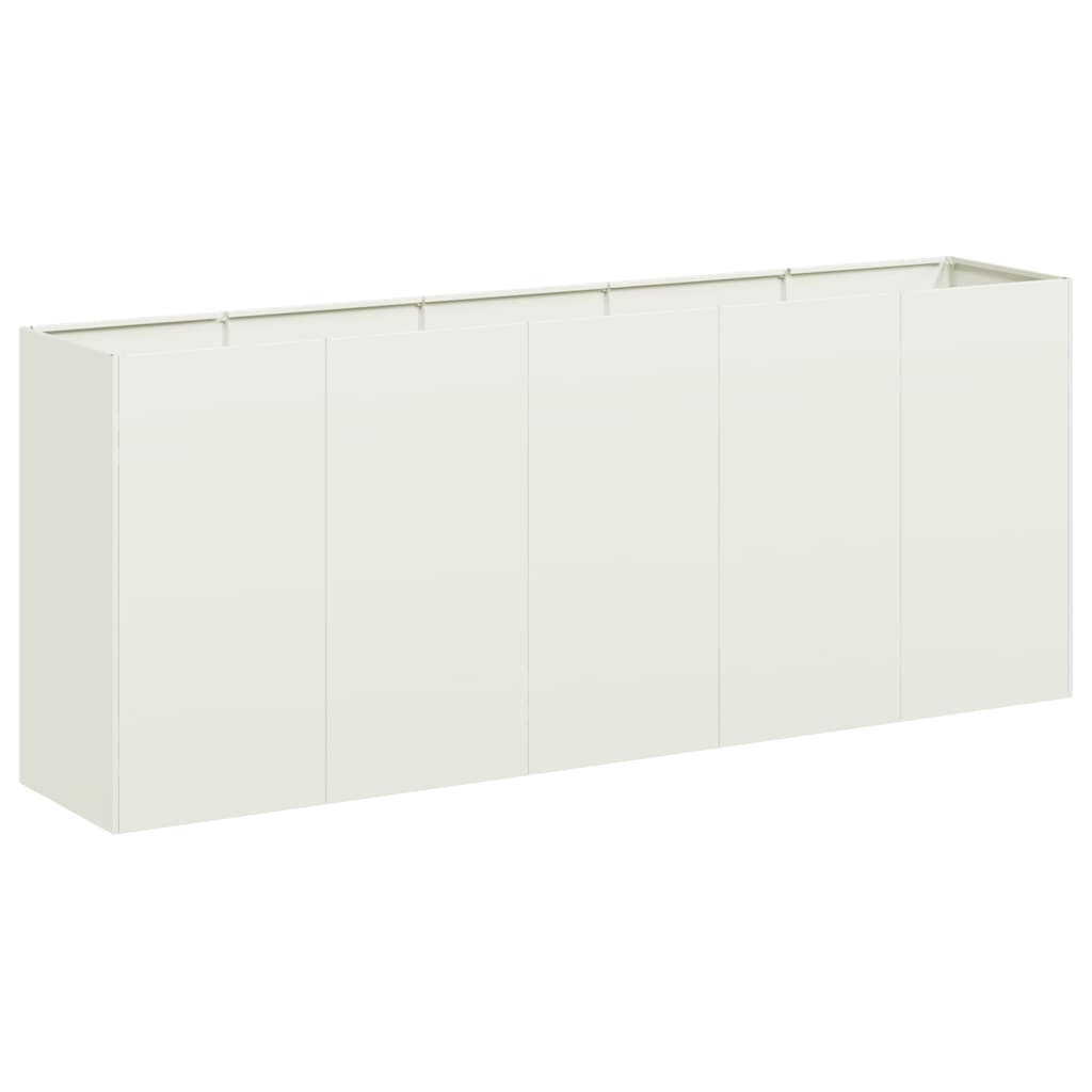 Vidaxx Pflanzgefäß 200x40x80 cm kaltgewalzter Stahl weiß