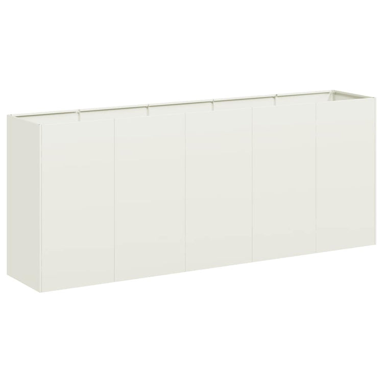 Vidaxx Pflanzgefäß 200x40x80 cm kaltgewalzter Stahl weiß