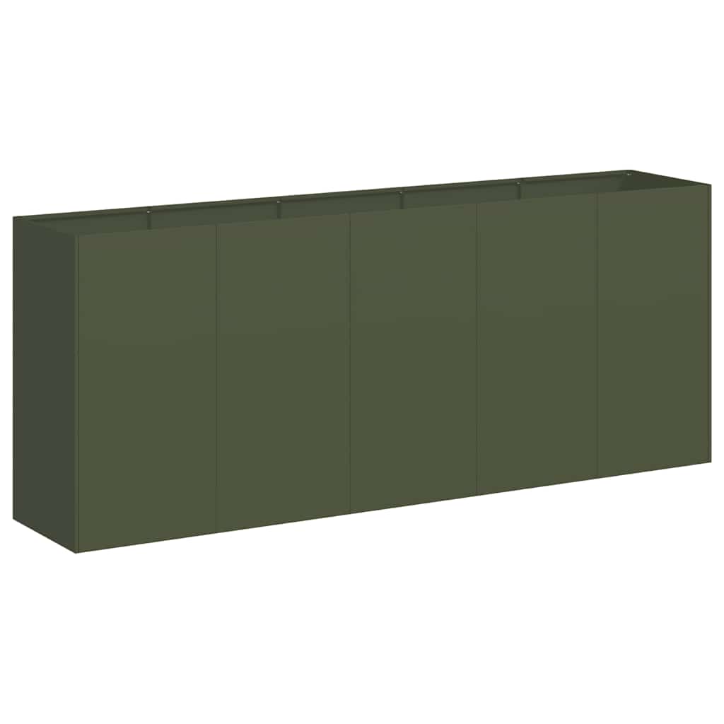 Vidaxx Pflanzgefäß 200x40x80 cm kaltgewalzter Stahl olivgrün