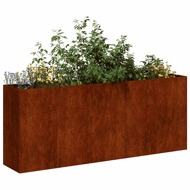 Vidaxx Pflanzgefäß rostig 200x40x80 cm wetterfester Stahl