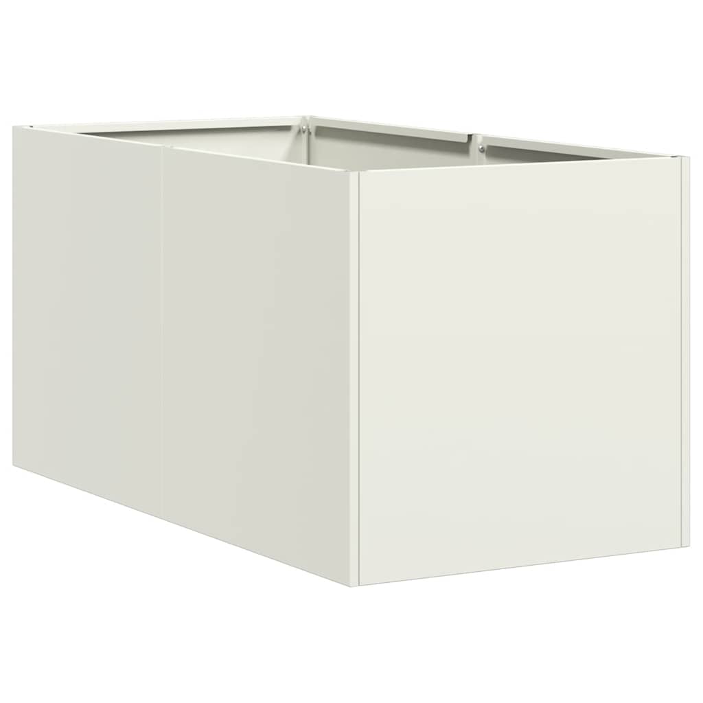 Vidaxx Pflanzgefäß 40x80x40 cm kaltgewalzter Stahl weiß