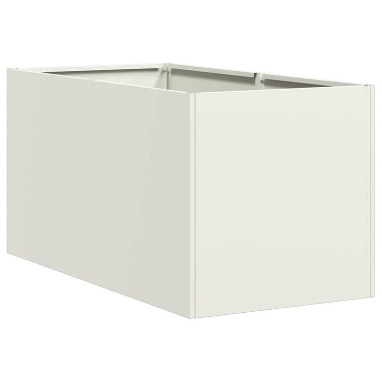 Vidaxx Pflanzgefäß 40x80x40 cm kaltgewalzter Stahl weiß