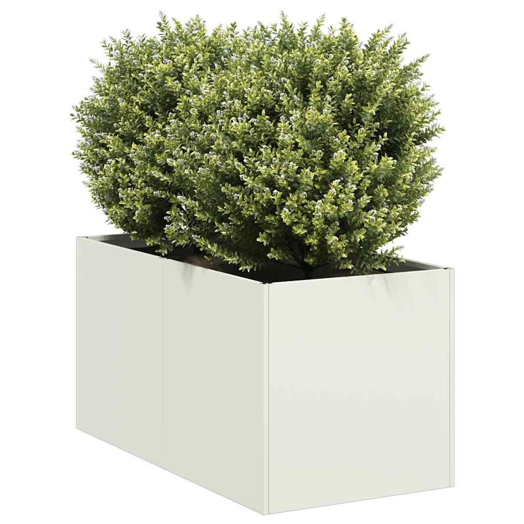 Vidaxx Pflanzgefäß 40x80x40 cm kaltgewalzter Stahl weiß