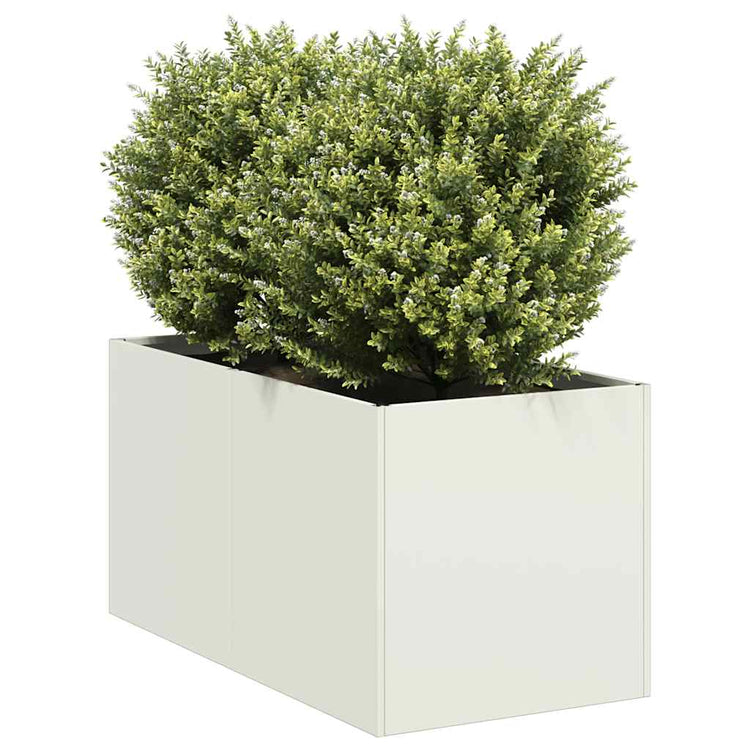 Vidaxx Pflanzgefäß 40x80x40 cm kaltgewalzter Stahl weiß